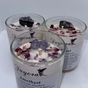 Amethyst Crystal Candle