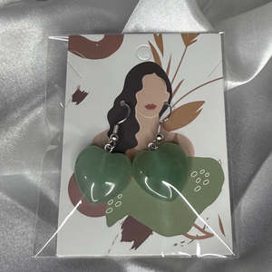 Aventurine Heart Earrings