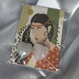 Earrings: Clear Quartz Heart Earrings