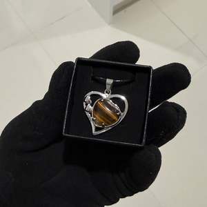 Necklaces: Tigers Eye Heart Pendant