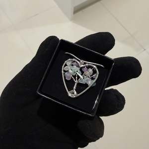 Mixed Flourite Heart Tree Of Life Necklace