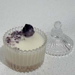 Glass Amethyst  Candle