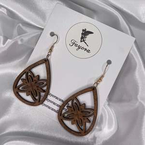 Polynesian Inspired Wooden Earrings