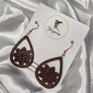 Polynesian Inspired Wooden Earrings