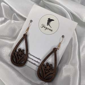 Polynesian Inspired Wooden Earrings