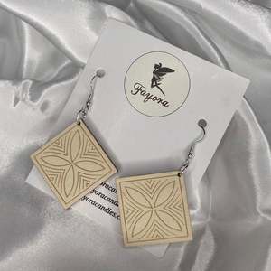 Polynesian Inspired Wooden Earrings