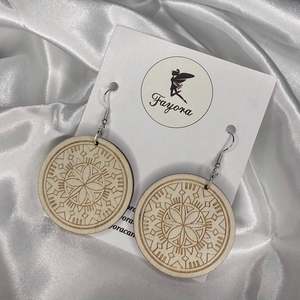 Polynesian Inspired Wooden Earrings