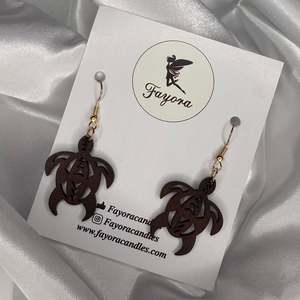 Earrings: Fonu (Turtle) Wooden Earrings