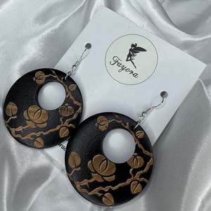Round Wooden Earrings