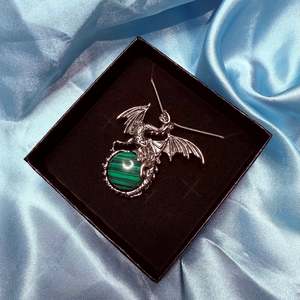 Synthetic Malachite Dragon Pendant