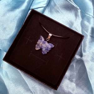 Necklaces: Sodalite Carved Butterfly Necklace