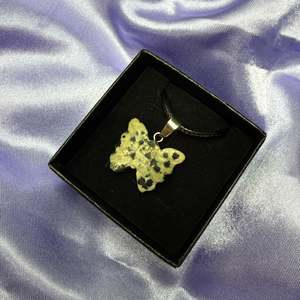 Necklaces: Snowflake Jasper Carved Butterfly Necklace