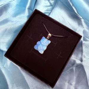 Opalite Teddy Bear Crystal Necklace