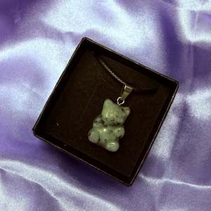 Necklaces: Aventurine Carved Teddy Bear Necklace