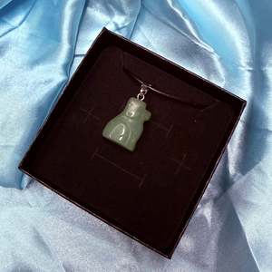 Necklaces: Aventurine Carved Dog Necklace