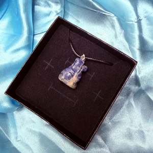 Necklaces: Sodalite Carved Dog Necklace