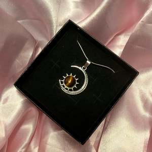 Tigers Eye Moon Crescent Pendant