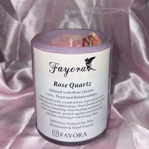 Pink Rose Quartz Candle
