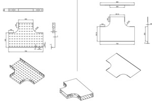 Cable Tray: Cable Tray Tee With Lid 300mm x 50mm