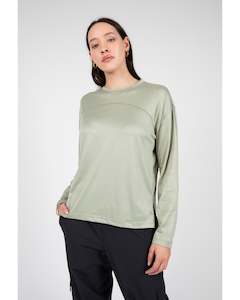 Hoodies Crews: Marlow Half Time Long Sleeve Top - Eucalyptus