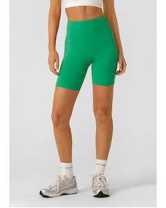 Shorts: Lorna Jane Amy No Ride Phone Pocket 14cm Bike Short - Emerald