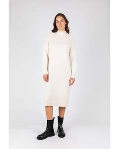 Skirts: Marlow Willow Rib Panel Knit Dress - Ivory