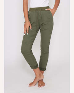 Monaco Jeans: Monaco Jeans Riley Denim Jogger - Khaki