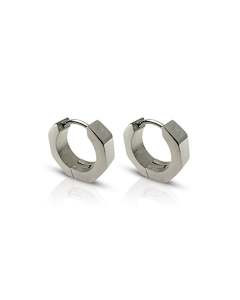 New: Ever Jewellery Momentum Geometric Huggie Earrings - Silver