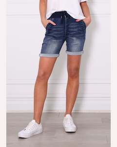 Golf: Monaco Jean Riley Denim Short - Dark Blue Wash