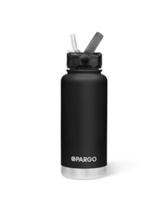 Accessories: Project Pargo 950mL Insulated Bottle w/ Straw Lid - Midnight Black
