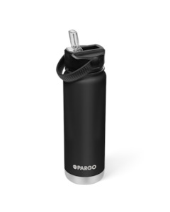 Project Pargo 750mL Insulated Bottle w/ Straw Lid - Midnight Black