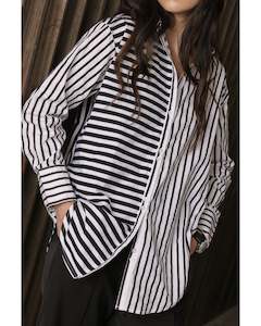 Alexandra Austin Mixed Stripe Shirt - Black