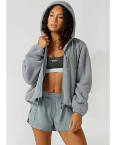 Lorna Jane Teddy Zip Through Hoodie - Deep Arctic