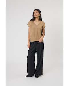 Pants: Marlow Legion Side Stripe Pant - Black