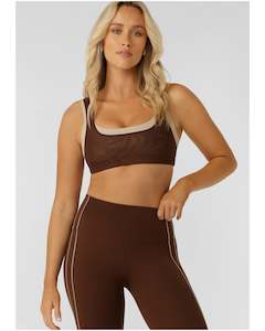 Lorna Jane Double Down Sports Bra - Truffle