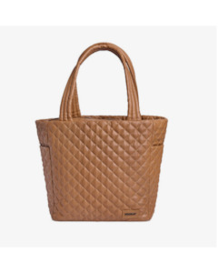 Bags: Vooray Naomi Tote Bag - Quilted Tan