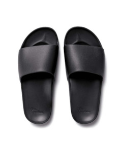 Footwear: Archies Arch Support Slides - Black