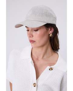 Headwear: Marlow Icon Linen Cap - Natural