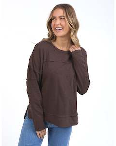 Hoodies Crews: Foxwood Jayne Throw On Top - Coffee Bean