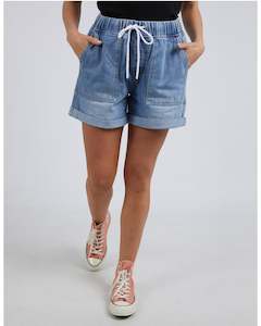 Shorts: Elm Emma Relaxed Denim Short - Blue