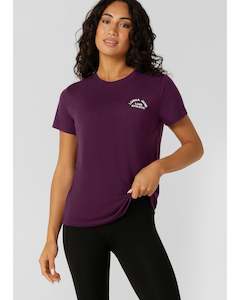 Tee Shirts: Lorna Jane Lotus T Shirt - Dark Grape
