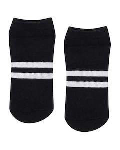 Move Active Classic Low Rise Grip Socks - Sporty Stripe Black
