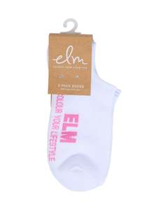 Elm No Show Socks 3 pk - White