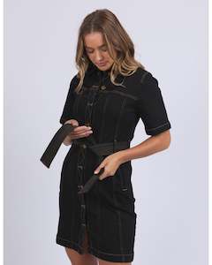 Skirts: Foxwood Riva Denim Dress - Black