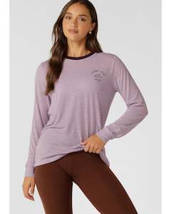 Lorna Jane Lotus Limited Edition Long Sleeve Top - Pale Violet Marl