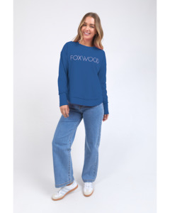 Foxwood Simplified Metallic Crew - Blue