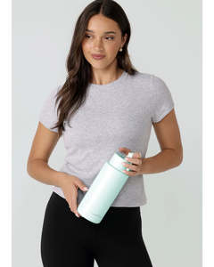 Accessories: Lorna Jane Essential Insulated Water Bottle - Mint Cream