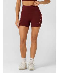 Shorts: Lorna Jane Train Hard 12cm Bike Short - Dark Ruby