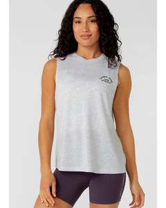 Lorna Jane Lotus Muscle Tank - Light Grey Marl