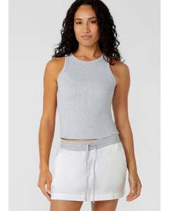 Lorna Jane LJ Basics Rib Tank - Light Grey Marl